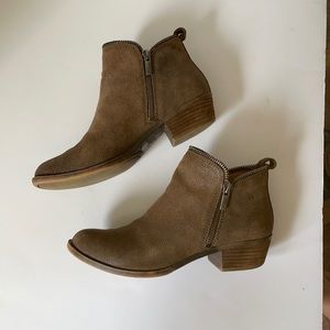 Brown Lucky Brand Booties with side zippers